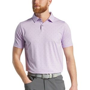 FJ FootJoy men’s Lisle athletic fit purple paisley print polo size large